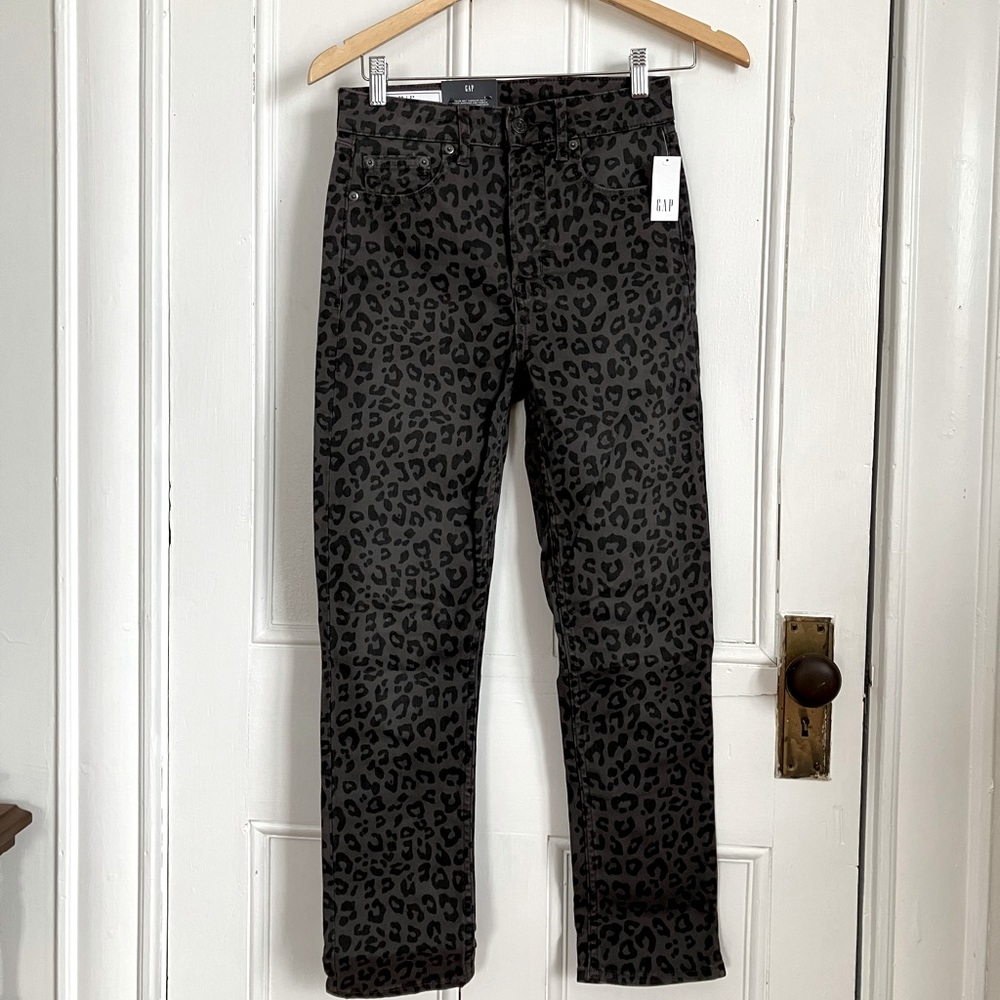 NWT Vintage Slim High Rise Leopard Print 26